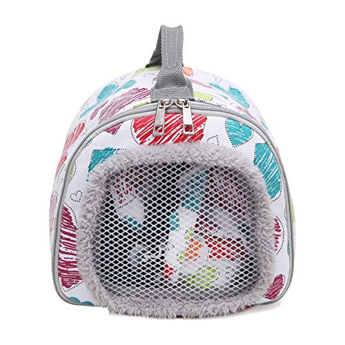 Adnikia Hamster Carrier Bag, Pet Carrier Bags for Hamster, Rat, Hedgehog, Rabbit, Sugar Glider, Chinchilla, Guinea Pig, Squirrel and Other Small Pets, Breathable Outdoor Portable Travel Carrier Bag White - BeesActive Australia