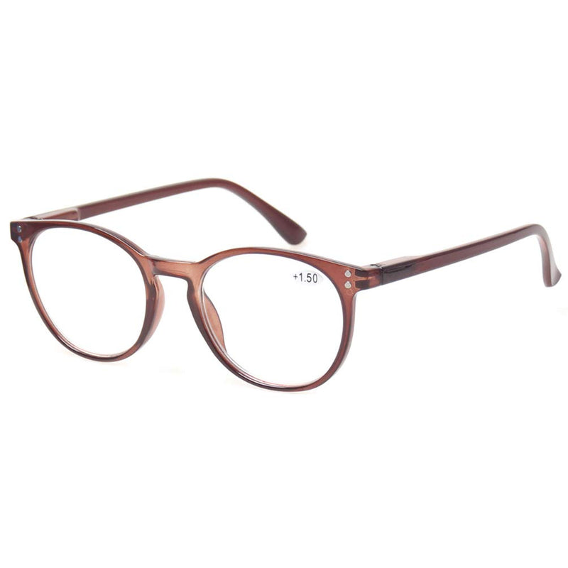 Kerecsen 4 Pack Retro Round Reading Glasses Men Women Spring Hinges Lightweight Quality Readers +2.0 Magnification 4 Mix Color - BeesActive Australia
