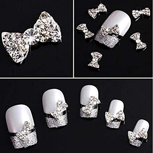 DNHCLL 12PCS Special Charming 3D Nail Art Designs Fashionclubs Glitter Bow Rhinestone Nail Art DIY Sticker Decoration - BeesActive Australia