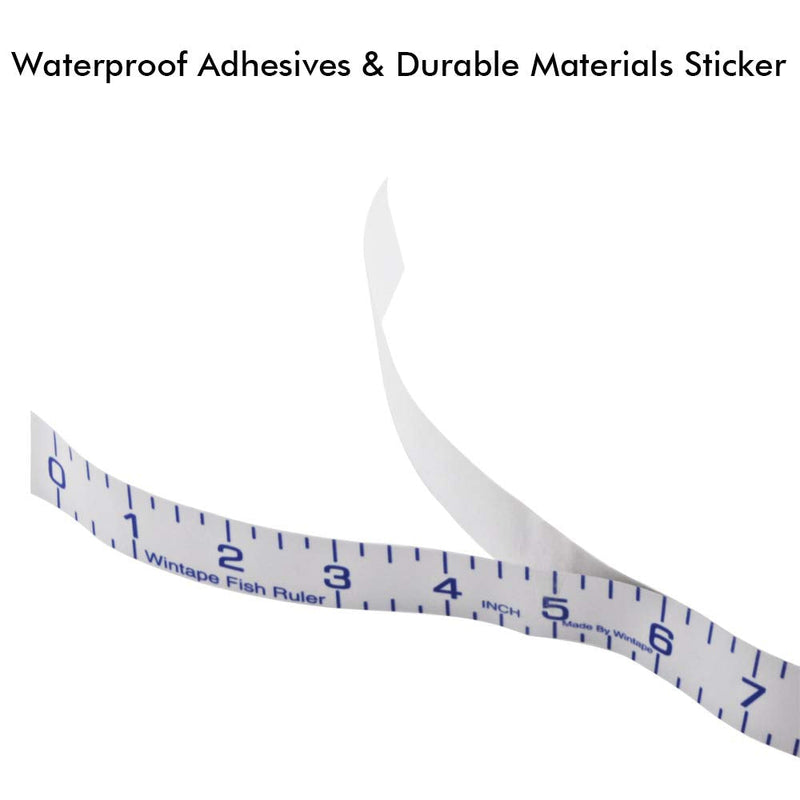 Edtape Adhesive Fish Ruler - 40 Inch Fishing Measuring Tape - Fish Measuring Tape for Fishing Boat, Kayak, Cooler, Workbench - Waterproof Fish Measuring Sticker White - BeesActive Australia