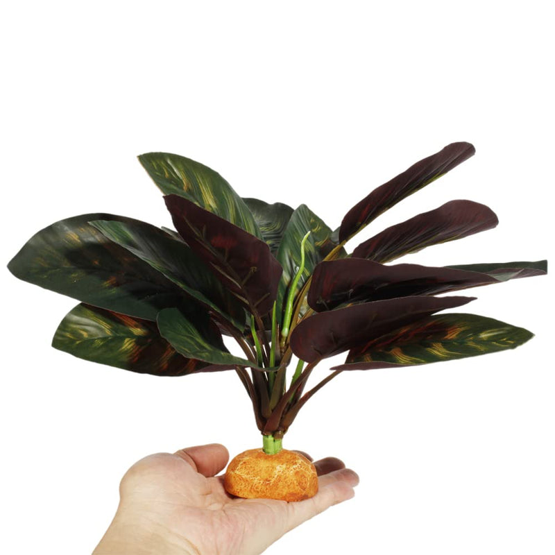 WOLEDOE Reptile Terrarium Decor Plants, Bearded Dragon Tank Accessories fit Crested Gecko Leopard Lizard Chameleon Ball Python Snake Frog - Purple Fake Prayer Peacock Plants - BeesActive Australia