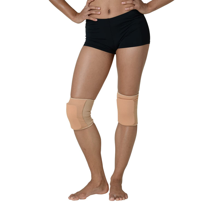 Danz N Motion Cheerleading and Dance Knee Pads - Shock Absorbing Knee Protection Tan Large - BeesActive Australia