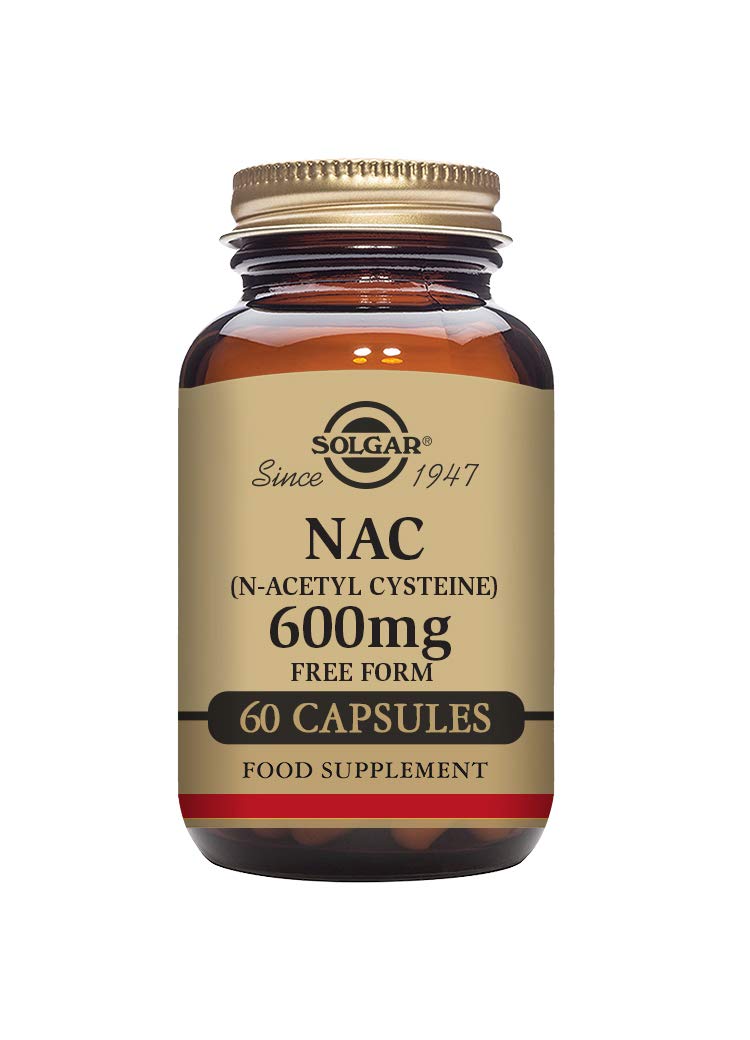 Solgar NAC (N-Acetyl-L-Cysteine) 600 mg Vegetable Capsules - Pack of 60 - Healthy Skin, Hair and Nails - Vegan - BeesActive Australia