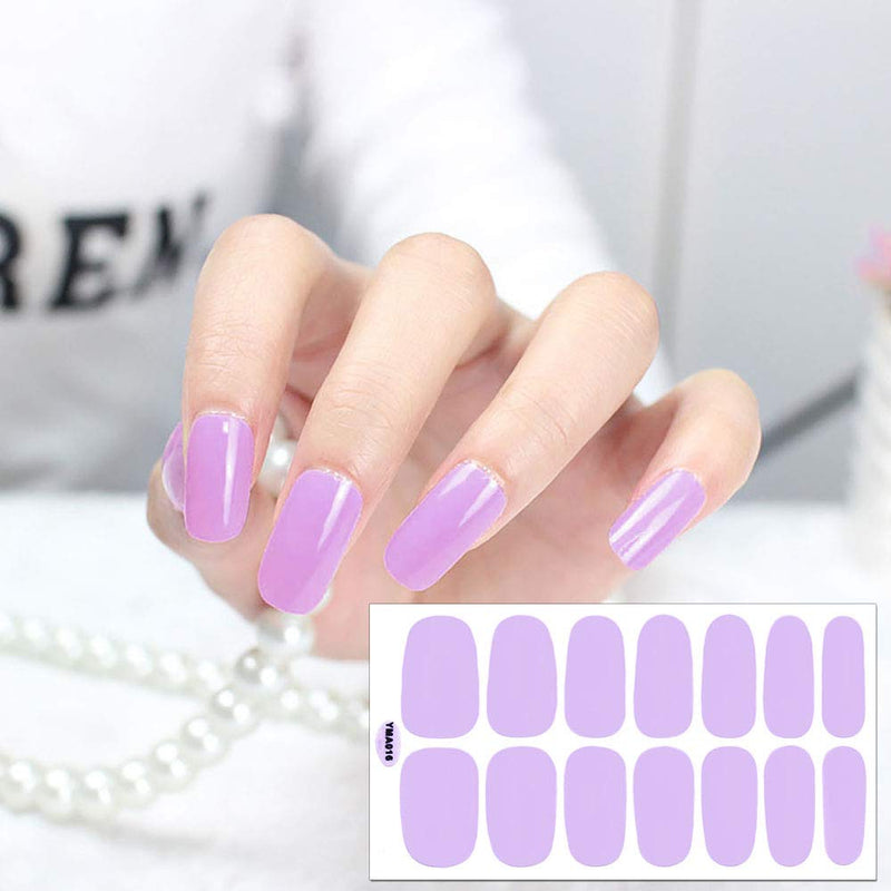 SILPECWEE 6 Sheets Adhesive Nail Art Polish Stickers Set and 1Pc Nail File Solid Color Design Nail Wraps Decals Strips Manicure Tips - BeesActive Australia