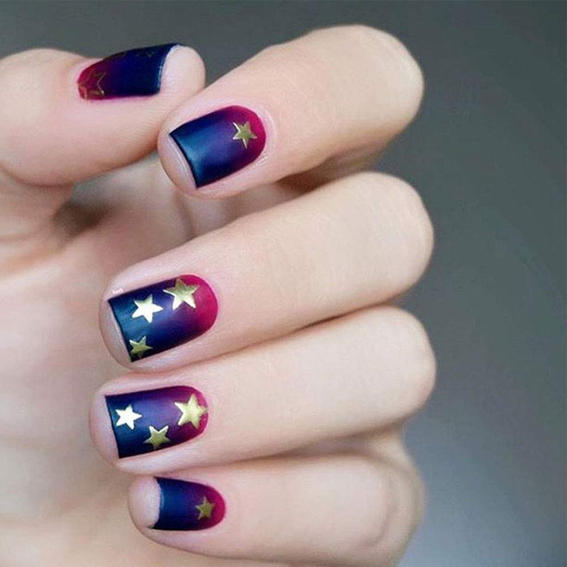 Star Nail Art Stickers Decals Nail Art Supplies 3D Self-Adhesive Firot Fluorescence Holographic LaserStar Nail Art Sticker Five-pointed Star Foil Paper for Nails Design Manicure 12 Sheets - BeesActive Australia