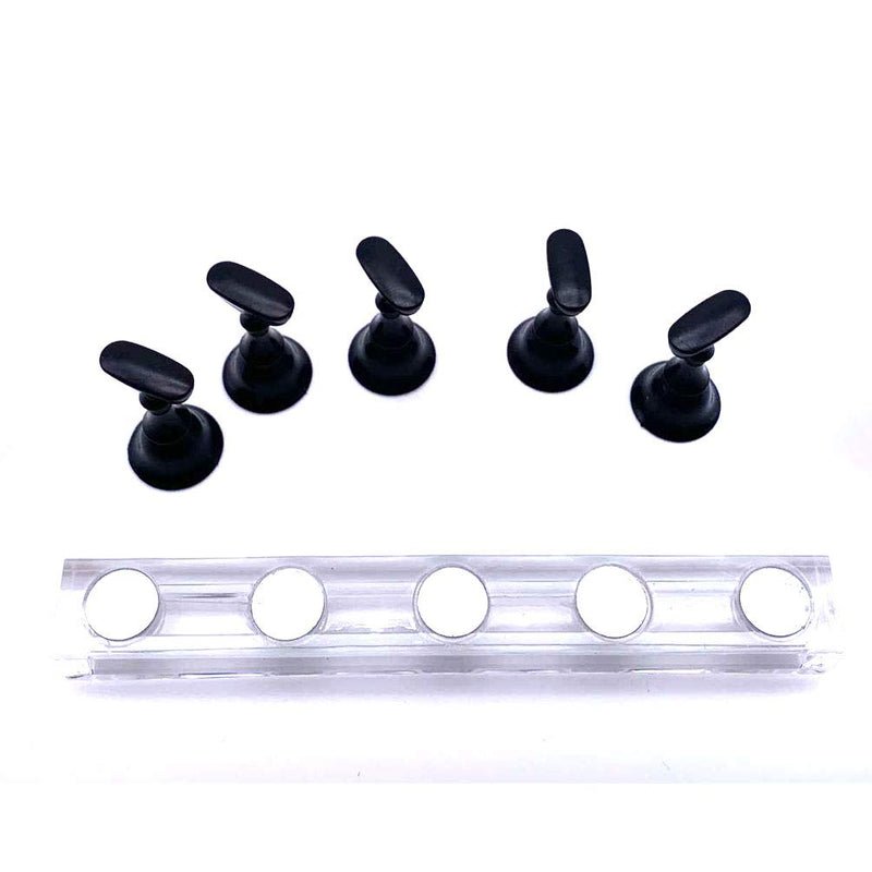 Nail Stand 1 Set Nail Art Holder Practice Stand for Nail Art Display Magnetic Nail Art Tips Holders Nail Holder Fingernail DIY Nail Art Display Stand Training Practice Display Stand Black 5 Pcs - BeesActive Australia