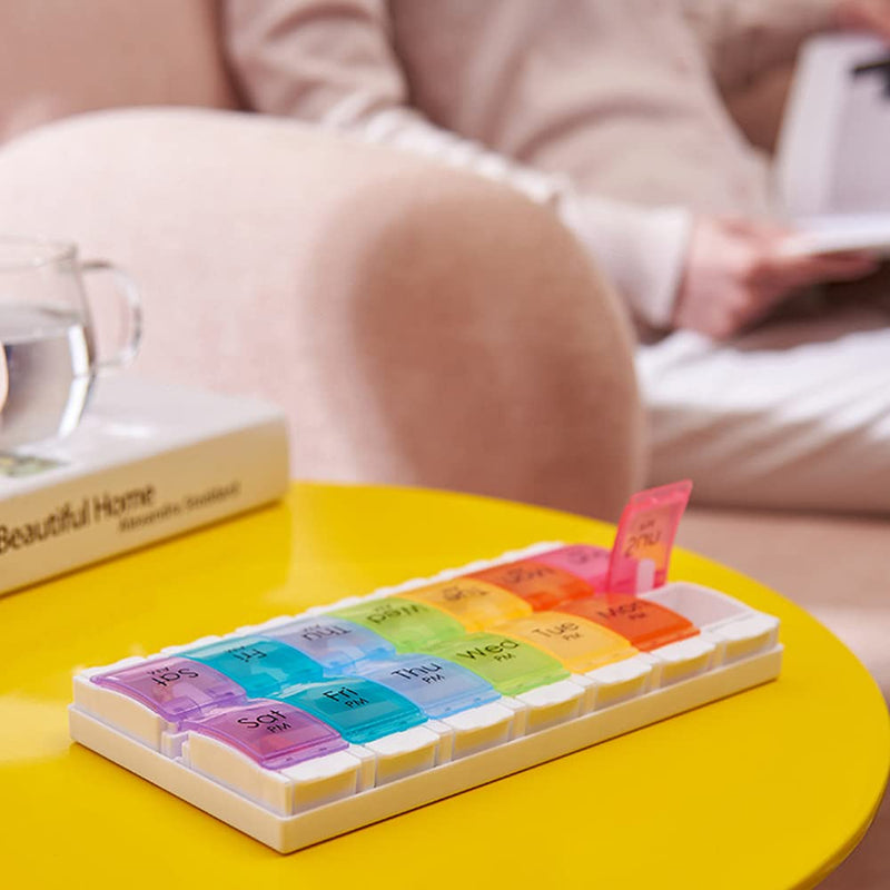 Pill Box Organiser 7 Day Medicine Storage Box, Travel Pill Box for Medication and Supplements - BeesActive Australia