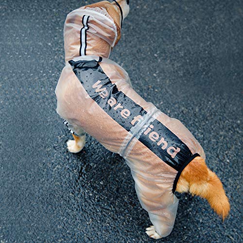 PTESYARDS Dog Raincoats Waterproof Dog Hooded Rain Jacket Poncho with Reflective Strip, Transparent Adjustable Pet Slicker with Harness Hole Small - BeesActive Australia