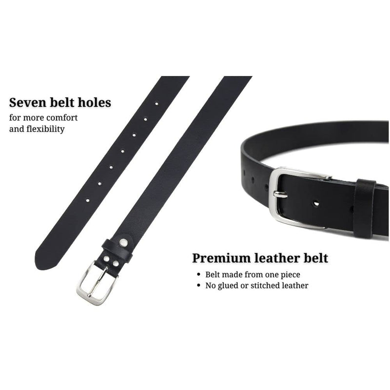 Frentree Genuine Leather Belt for Men, Black, Classic, 1.2", MADE IN GERMANY 36 (Waist: 34 - 37) - BeesActive Australia