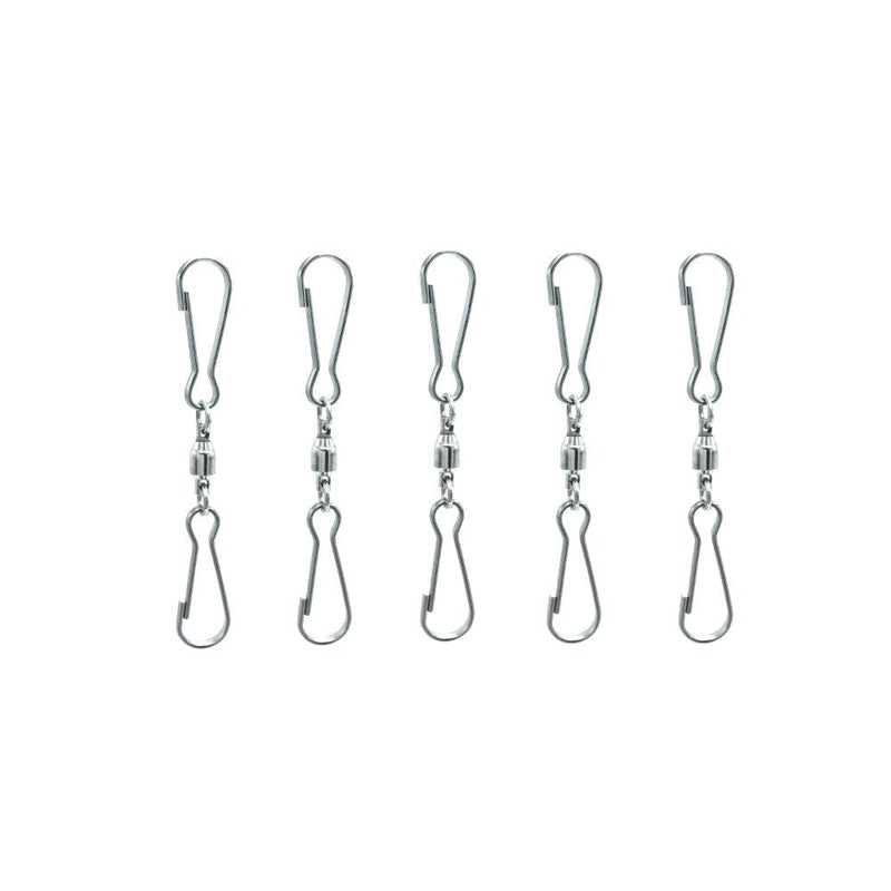 LGEGE 5 PCS Smooth Spinning Dual Clip Swivels Wind Spinner Hangers Spiral Tails Twisters Wind Socks, for Spinning windsocks and Any Kites, Flower pots, Plants, Bird feeders, Solar Lights, Flags - BeesActive Australia