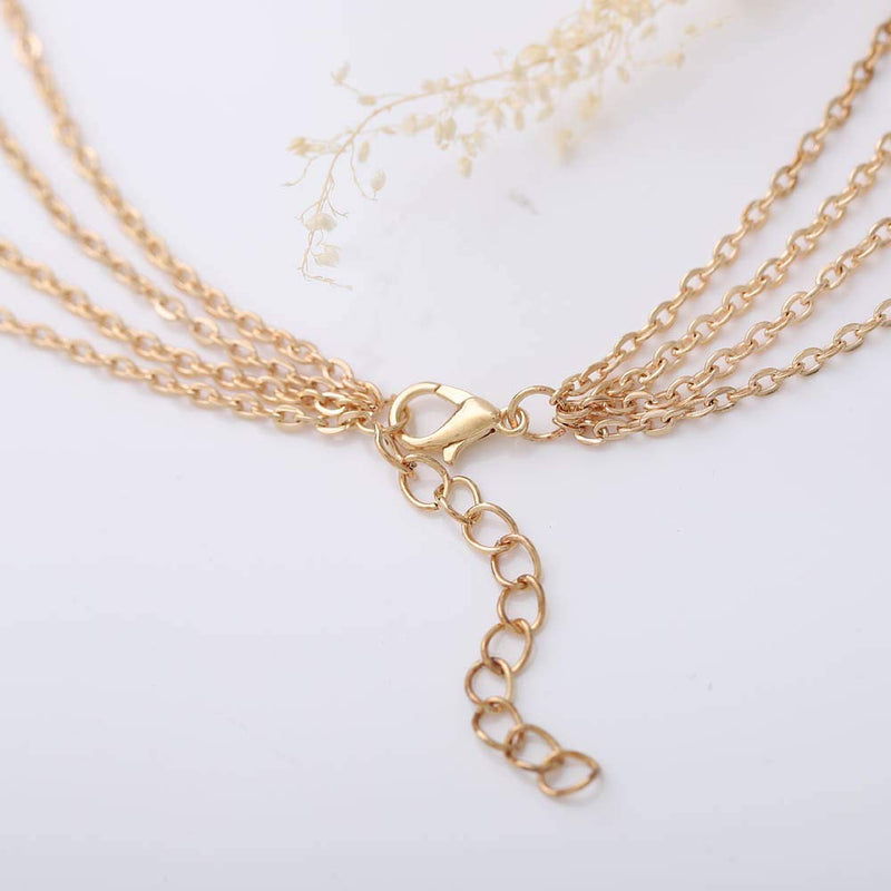 Jovono Gold Boho Multilayered Necklaces Coin Heart Pendant Jewelry Necklace Chains for Women and Girls - BeesActive Australia