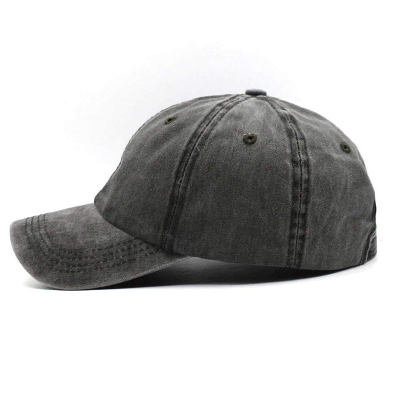 Unisex Vintage Washed Distressed Baseball-Cap Twill Adjustable Dad-Hat… A01-black - BeesActive Australia