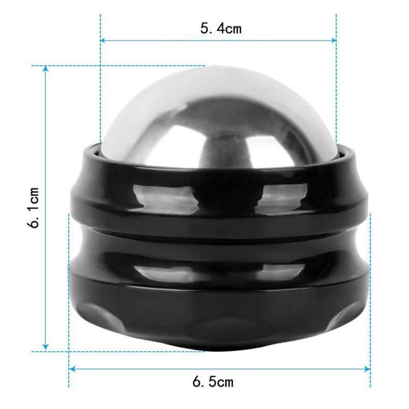 Stainless Steel Massage Roller Ball, Cryotherapy, Heat Therapy & Aromatherapy Manual Massager Roller Ball, Deep Tissue Massage. (Black) Black - BeesActive Australia
