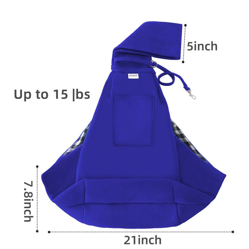 FDJASGY Pet Sling Carrier for Small Dog Reversible and Hands-Free Dog Bag with Adjustable Strap and Pocket for Outdoor Travel 1 Count (Pack of 1) Blue(Unadjustable) - BeesActive Australia