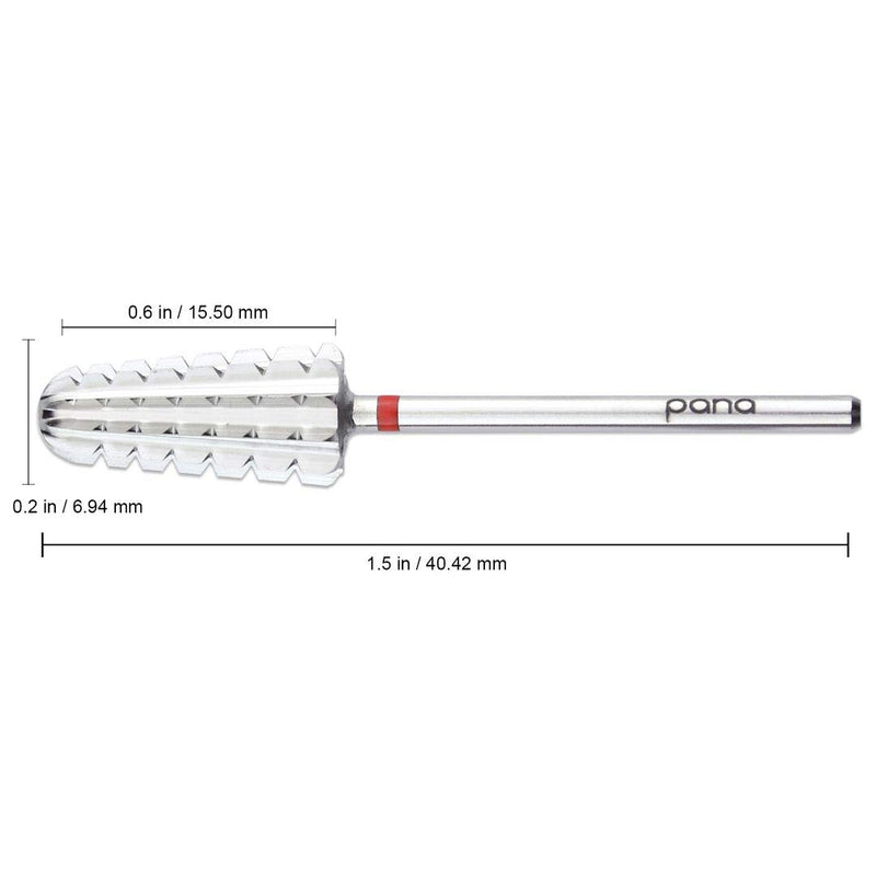 PANA Nail Carbide Volcano Bit - Two Way Rotate use for Both Left and Right Handed - Fast remove Acrylic or Hard Gel - 3/32" Shank - Manicure, Nail Art, Drill Machine (3x Coarse, Silver) 3x Coarse - BeesActive Australia