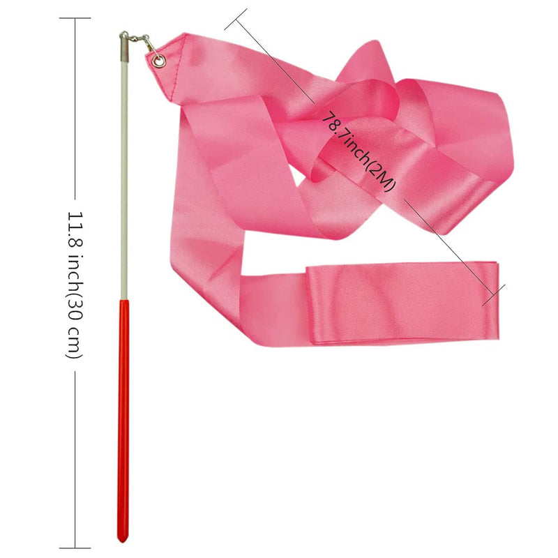 FAZHBARY Blue and Pink Rhythmic Gymnastics Ribbon Wands Praise Dancing Streamers for Kids Baton Twirling Talent Shows Artistic Dancing - BeesActive Australia