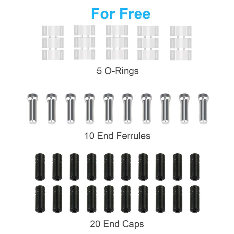 Hapleby 10PCS Premium Bike Shift Cable, Professional Bicycle Shift Wire Kit for Mountain and Road Bicycle, for Free 5 O-Rings, 10 End Ferrules and 20 End Caps, by Hyacinth - BeesActive Australia