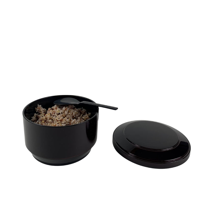 JapanBargain 4777, Rice Serving Bowl with Lid and Rice Paddle Spoon Japanese Ohitsu Container Made in Japan, Burgundy Color, Serving 4-6 People Large - BeesActive Australia