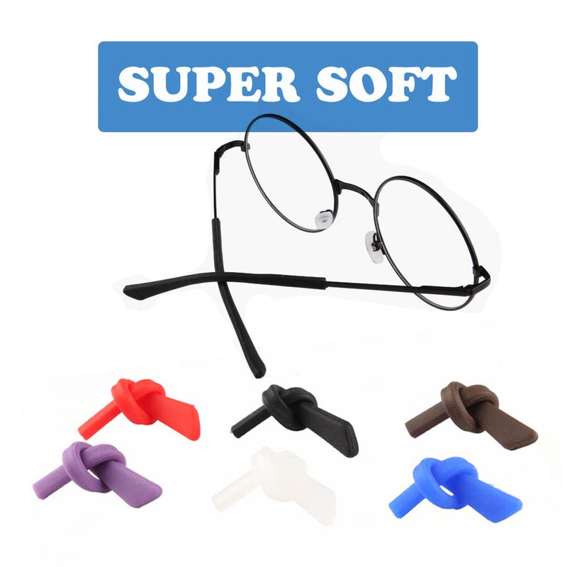 OPUGIT Eyeglass Replacement Temples, Silicone Eyeglass End Tips Ear Sock Pieces Tube Sleeve for Thin Metal Eyeglass Legs, 8 Pairs,Black Black - BeesActive Australia