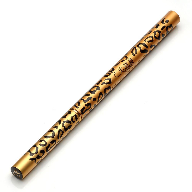 CCbeauty 1pc Waterproof Long Lasting Leopard Eyeliner with Brush Eyebrow Pencil Comestic Makeup Tool,#1Black 1 pc #1 Black - BeesActive Australia