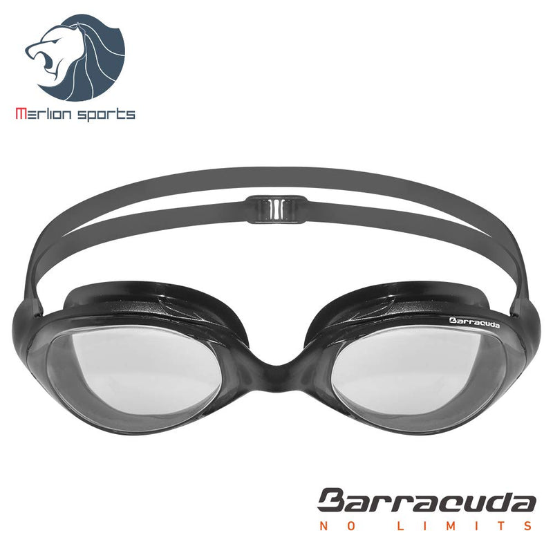 [AUSTRALIA] - Barracuda Swim Goggle Velocity - One-Piece Frame Soft Silicone Seals for Adults IE-70455 (Gray/Black) 
