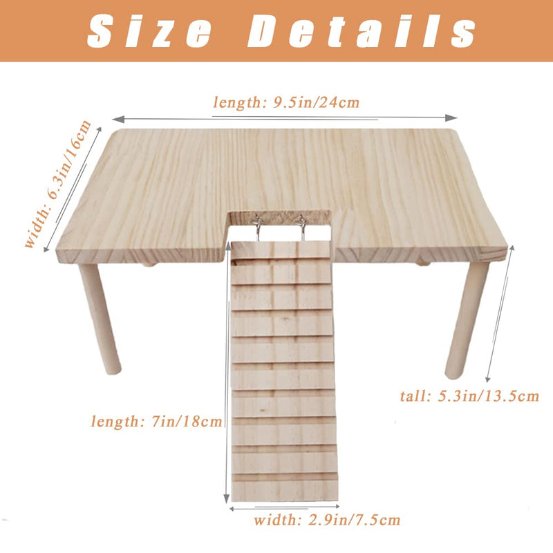 SINFUN Bird Wood Perch Playground Toy Hamster Wooden Play Gym Stand Table Parrot Platform with Climbing Ladder for Parakeet Conure Hamster Squirrel Gerbil Chinchilla Small Medium Birds Animals - BeesActive Australia