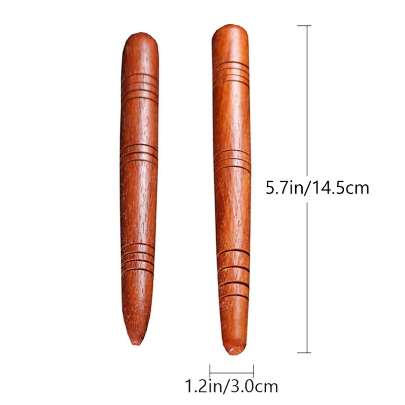 Wooden Massage Stick Foot Hand Acupoint Pen Cone Thai Health Care RelaxationTool for Head Face Body- 4Pcs - BeesActive Australia