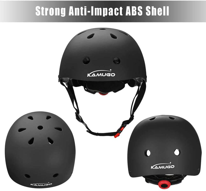 KAMUGO Kids Helmet,Toddler Helmet Adjustable Kids Helmet Ages 5-14 Years Old Boys Girls Multi- Sports Safety Cycling Skating Scooter and Other Extreme Activities Helmet Black Small: 18.9"-21.26" / 48cm-54cm - BeesActive Australia