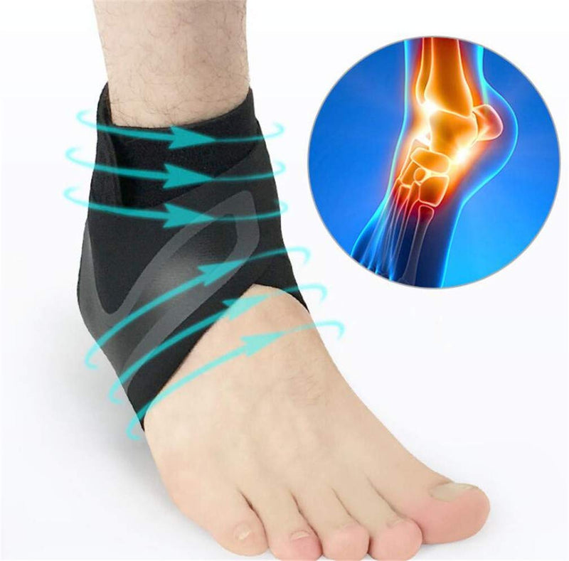 Ankle Brace Support Sleeve, Adjustable Breathable Elastic Anti-Sprain Ankle Brace Sleeve, for Basketball Sports Joint Pain Injury Recovery, Arch Support, Foot Ankle Swelling, Heel Spurs, 1 Pair (XL) XL - BeesActive Australia