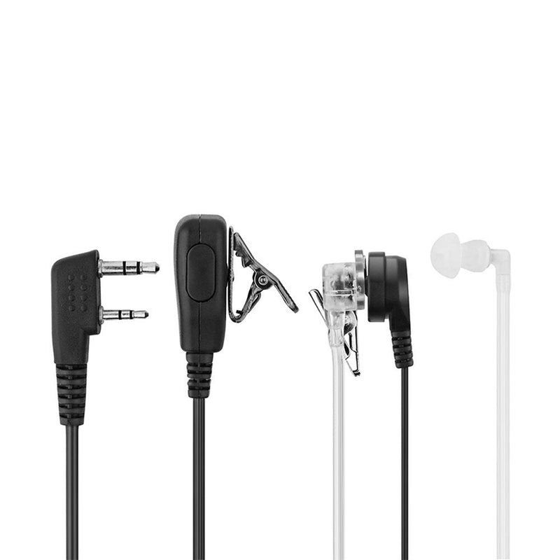 TOMSENN 2-Pin Covert Acoustic Tube Walkie Talkie Earpiece – Two Way Radio Earpiece with a PTT Mic - Compatible with Walkie Talkie Headset Brands (Kenwood, Puxing, Wouxun) – Pack of 2 - BeesActive Australia