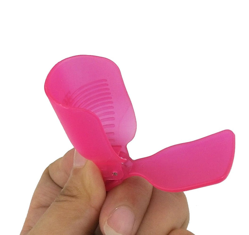 yueton Pack of 10 Reusable Toenail Nail Art Soak Off Cap Clip UV Gel Polish Remover Tool (Hot Pink) Hot Pink - BeesActive Australia