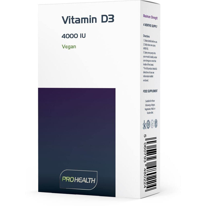 Vegan Vitamin D Oral Spray - Max Strength 4,000 IU - 4 Months Supply - Natural Peppermint Flavour - Preservative-Free, Non-GMO, Natural Ingredients for Healthy Bone, Teeth, Muscle and Immune System 4,000 IU Spray - 4 Month Supply - BeesActive Australia