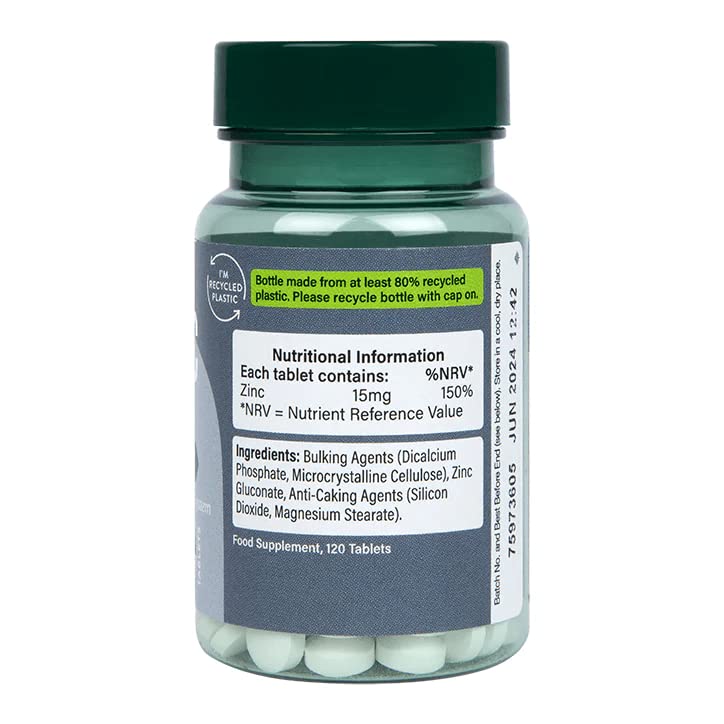 Holland and Barrett Zinc 15mg 120 Count | Zinc Supplements | Suitable for Vegetarians - BeesActive Australia