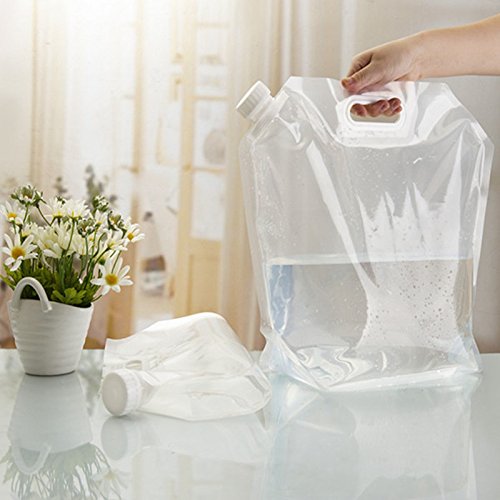 SUPANT Collapsible Emergency Water Jug Container Bag, Freezable, BPA Free Plastic Water Carrier Tank, Outdoor Folding Water Bag for Sport Camping Riding Mountaineer Backoacking, Food Grade 1.3Gallon/5L--1 pack - BeesActive Australia