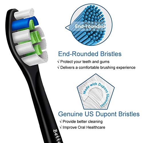16 Pack Replacement Toothbrush Heads Compatible with Philips Sonicare Electric Toothbrush. 8er White, 8er Black. - BeesActive Australia