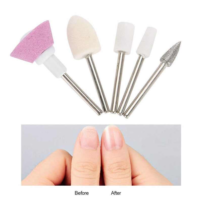 5Pcs/Set Nail Drill Bits, Ceramic Metal Cuticle Clean Drill Bits for Acrylic, Hard Gel Remover For Manicure Pedicure Polishing Mill Cutter Nail Files - BeesActive Australia