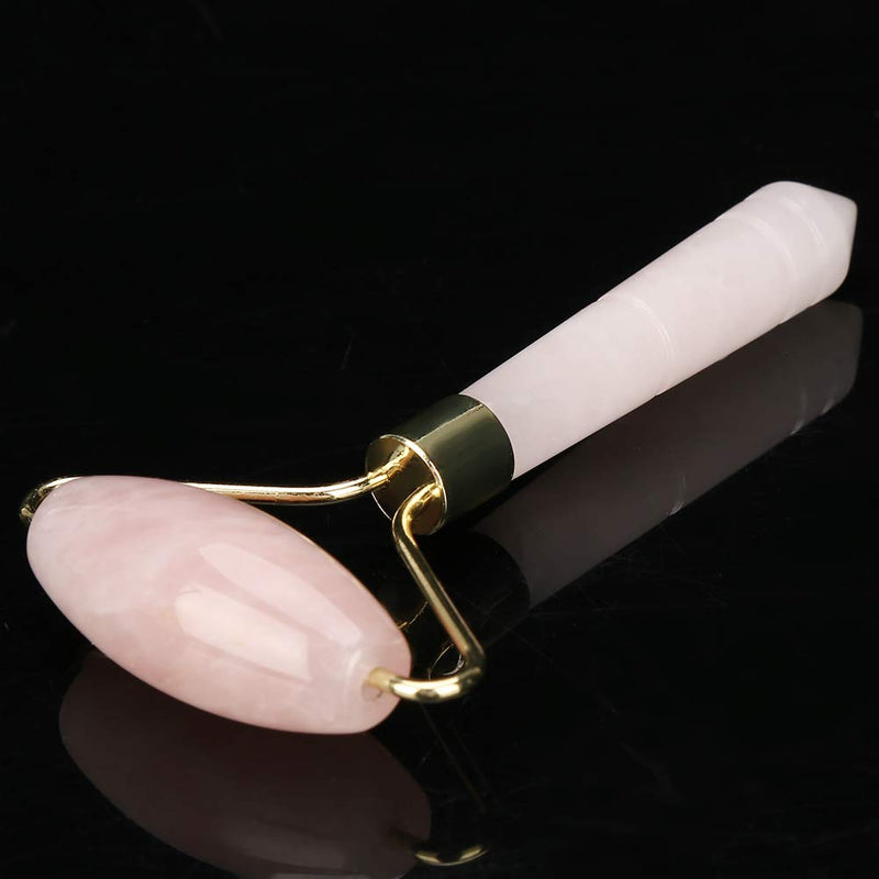 ZJchao Jade Massager Jade Facial Roller Natural Pink Crystal Massager Body Face Massage Roller Wrinkle Removal Skincare Beauty Tool - BeesActive Australia