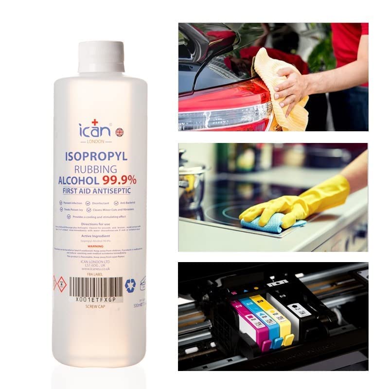 ican london isopropyl rubbing alcohol 99.9% first aid antiseptic disinfectant 500ml - BeesActive Australia