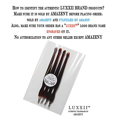 Luxxii (4 Pcs) Practical Nail Art Tools Pedicure Cuticle Trimmer Remover Pusher Dead Skin Callus Removal Fork Brown (A) - BeesActive Australia
