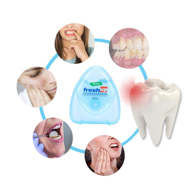 50m Micro-Wax Mint Flavor Dental Floss, High Tensile Ultra-Fine Straight Dental Floss, Soft Clean Teeth, Breaks Way Not Easily - BeesActive Australia
