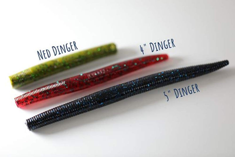 [AUSTRALIA] - YUM Dinger Classic Worm All-Purpose Soft Plastic Bass Fishing Lure - Great Texas Rigged, Wacky Style, Carolina Rigged, Pitched, Etc. Watermelon/Red Flake 5" 