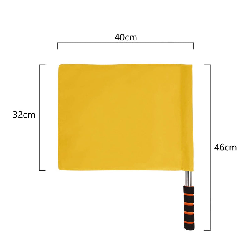 Sports Referee Flags with Metal Pole Foam Red Stainless Steel Hand Signal Flag Track and Field Sports Training Flag Athletic Competition Flag for Soccer Volleyball Football Linesman Command Flags Yellow - BeesActive Australia