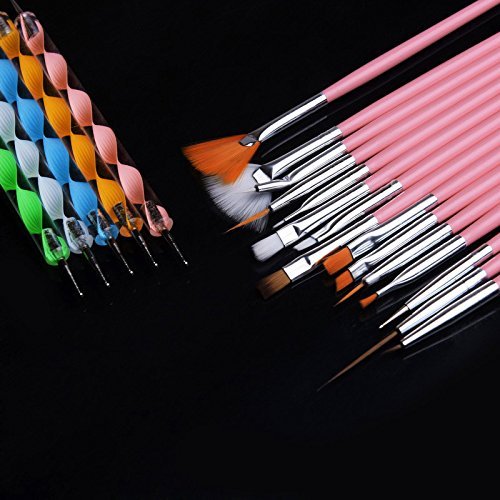 Yimart 20pcs/set Nail Art Design Drawing Brushes Dotting Pens - BeesActive Australia