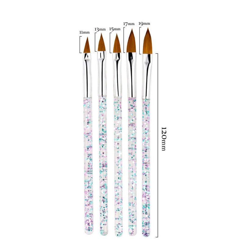 YesLady Nail Art Painting Liner Acrylic Brush UV Gel 3D Carved Powder DIY Manicure Pen Kit Set 5 PCS For Starter - BeesActive Australia