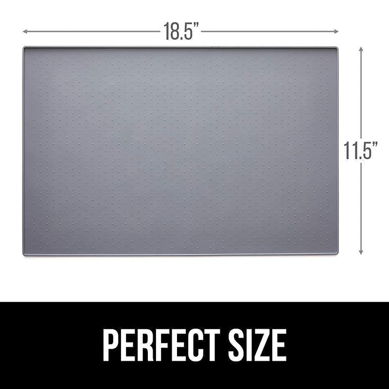 Gorilla Grip Cat Litter Mat and Silicone Pet Feeding Mat, Both Gray, Cat Mat Size 35x23, and Silicone Pet Feeding Mat Size 18.5x11.5, 2 Item Bundle - BeesActive Australia