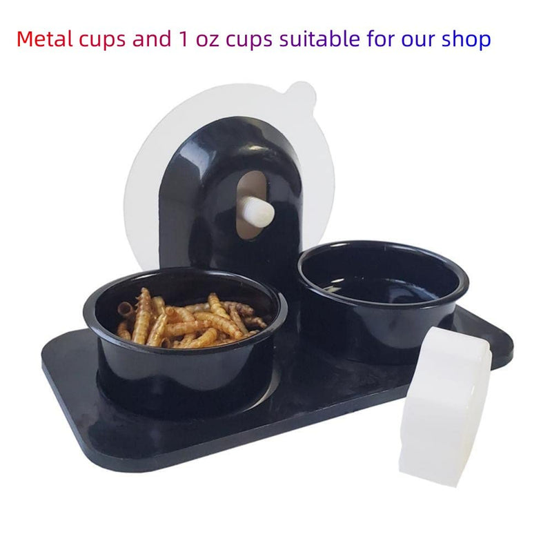 MRTIOO Enhanced Crested Gecko Feeding Ledge, Reptile Food Bowls and Water Dish for Lizard Or Other Small Pet Amphibian Feeder Ledge Accessories Supplies, with 20 pcs 0.5oz Food Cups - BeesActive Australia