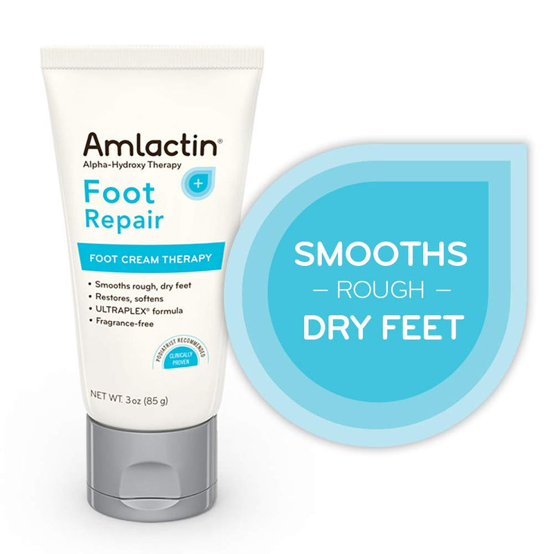 AmLactin Foot Repair Foot Cream Therapy, 3 Ounce Tube, AHA Cream unscented - BeesActive Australia