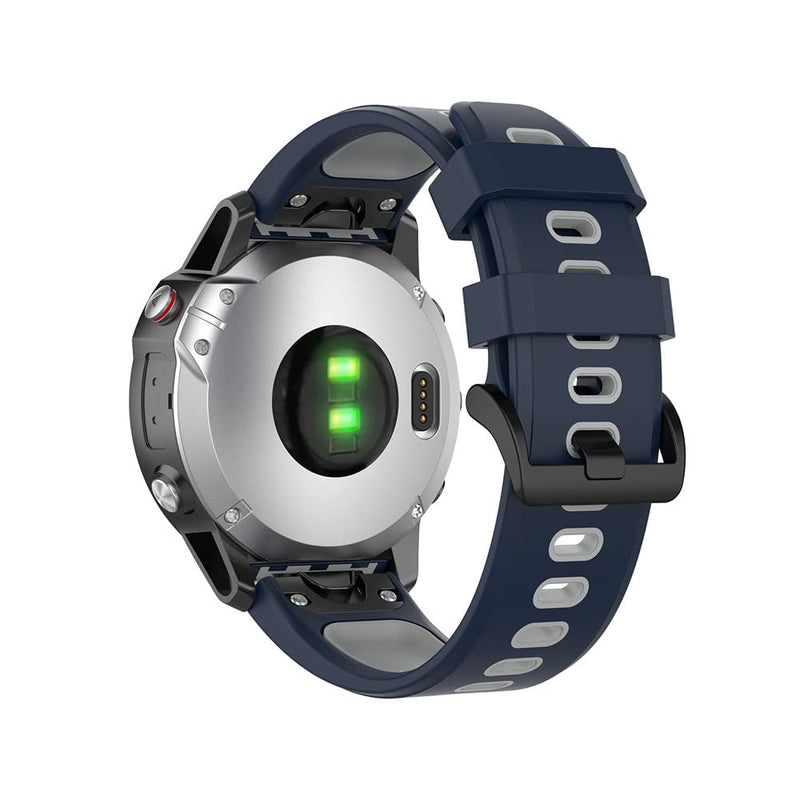 HUABAO 22mm Watch Strap Compatible with Garmin Fenix 5/6/7/approach s60,Adjustable Silicone Sports Strap Replacement Band for Garmin Fenix 5/6/7/approach s60 Smart Watch (Dark Blue) Dark blue - BeesActive Australia