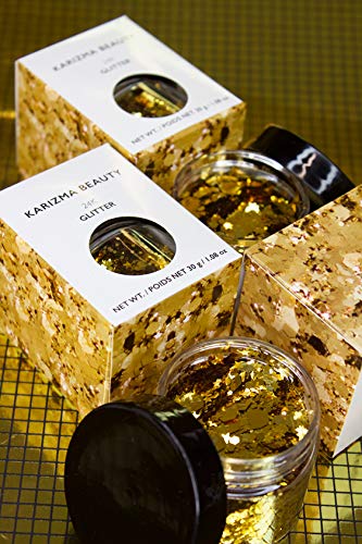 Gold Rockstar Chunky Glitter ✮ Large 30g Jar KARIZMA BEAUTY ✮ Festival Glitter Cosmetic Face Body Hair Nails 24K Gold - BeesActive Australia