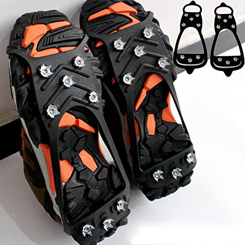KOXHOX Climbing Crampons for Shoes 8-Studs Traction Grips Shoe Cover Studs Spikes Anti Slip Ice & Snow Grips Ice Snow Grippers for Hiking Walking Climbing Mountaineering Large - BeesActive Australia